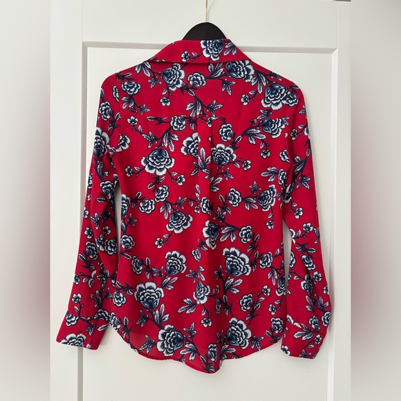 Express Red/Blue Floral Button-Down Shirt - Picture 2 of 6